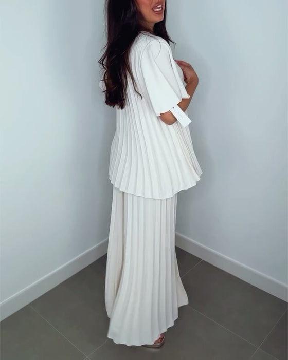 Ensembles amples plissés de couleur unie