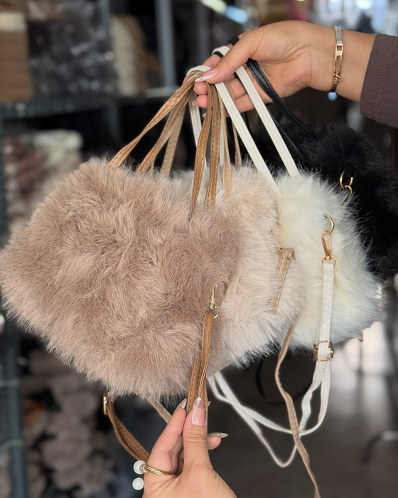 Sac À Bandoulière En Peluche Tendance