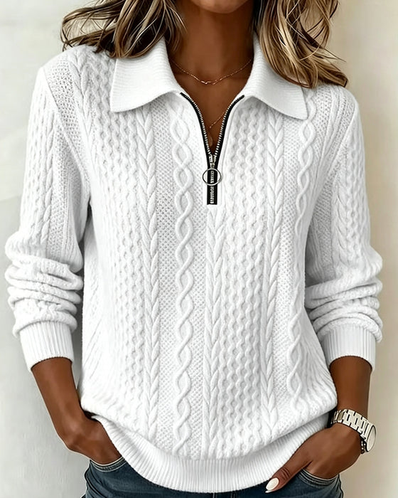 Sweat Col Revers Manches Longues