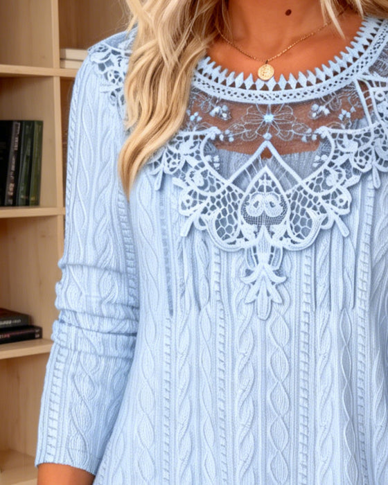 T-Shirt Jacquard Diamant Dentelle Patchwork