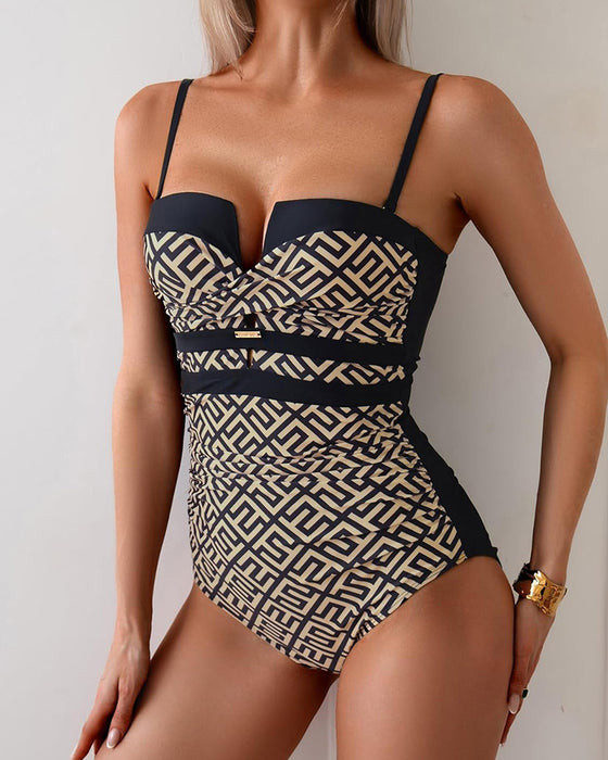 Maillot De Bain Tendance Imprimé Avec Dos-Nu
