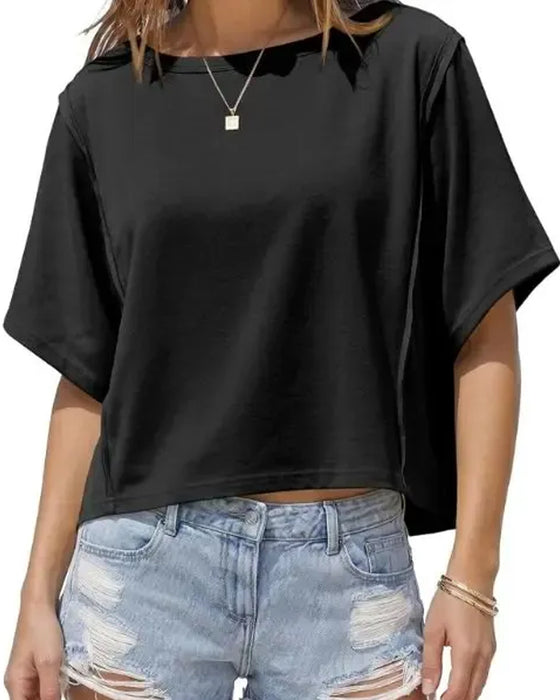 T-Shirts Court Drop Épaule Ample