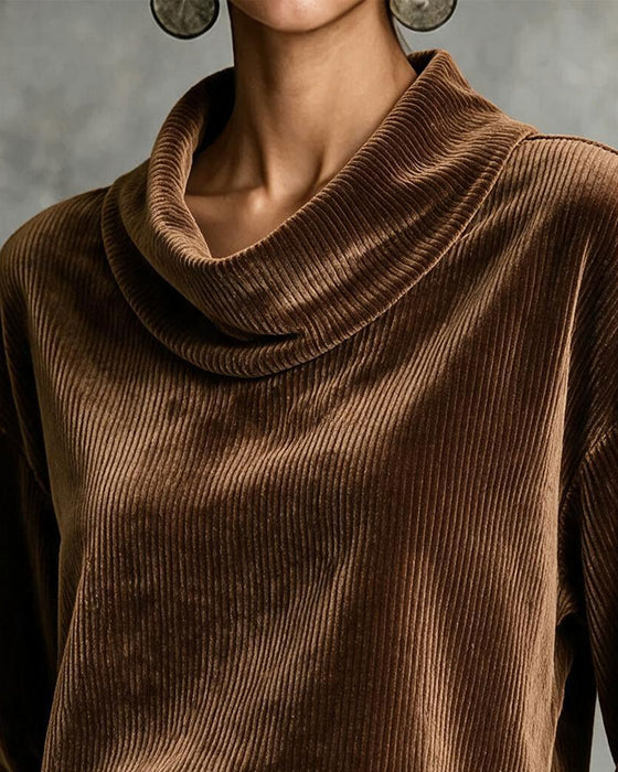 Blouse Col Roulé Uni
