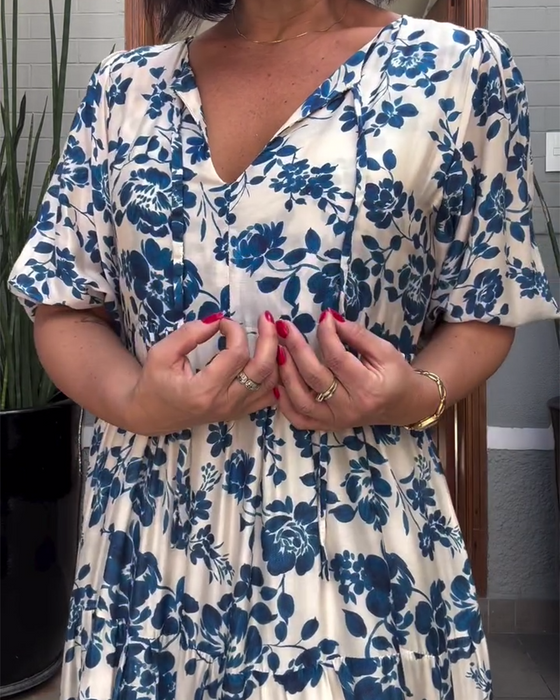 Robe Manches Courtes Imprimé Floral