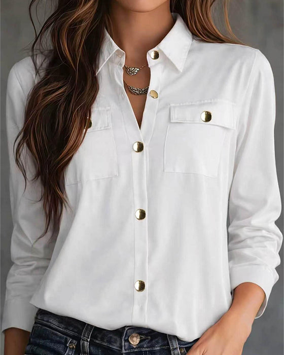 Chemise Uni Manches Longues