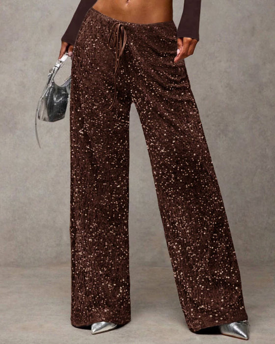Pantalon Mode Cordon De Serrage Jambe Droite
