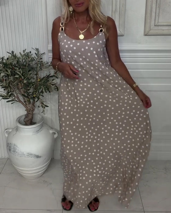 Robe Boucle Métallique Bretelles Pois