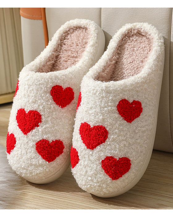 Chaussons chauds en peluche imprimés pour la maison