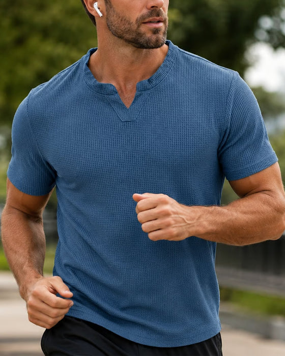 T-Shirt Homme À Motif Gaufré Décontracté