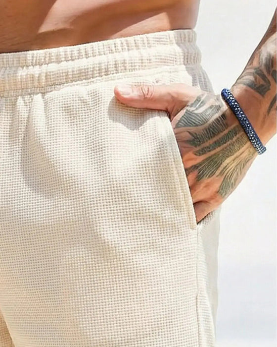Shorts Homme Gaufré Décontracté