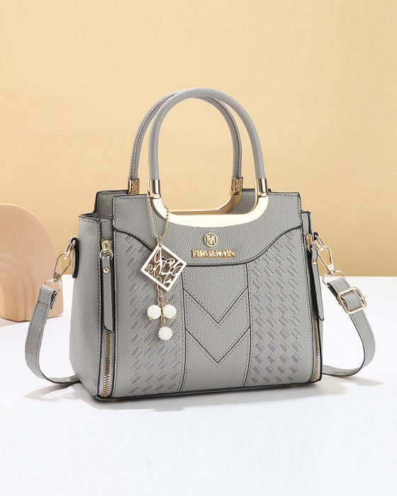Sac Femme'S V-Piqué Poignée Supérieure Satchel