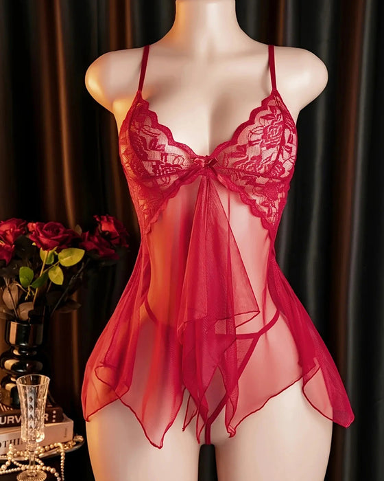 Sleepwear Dentelle Mesh Bretelle Spaghetti