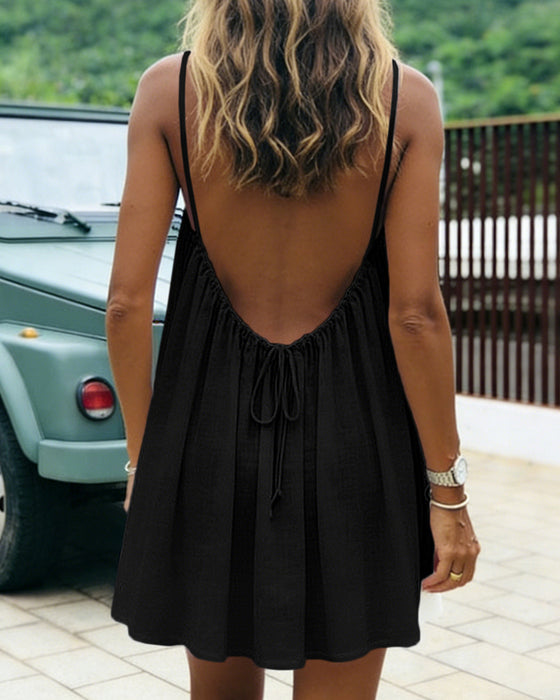 Robe Courte Ample Dos Nu Bretelles