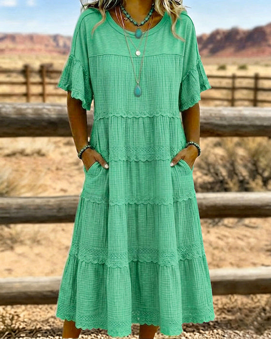 Robe Manche Courte Poche Longue