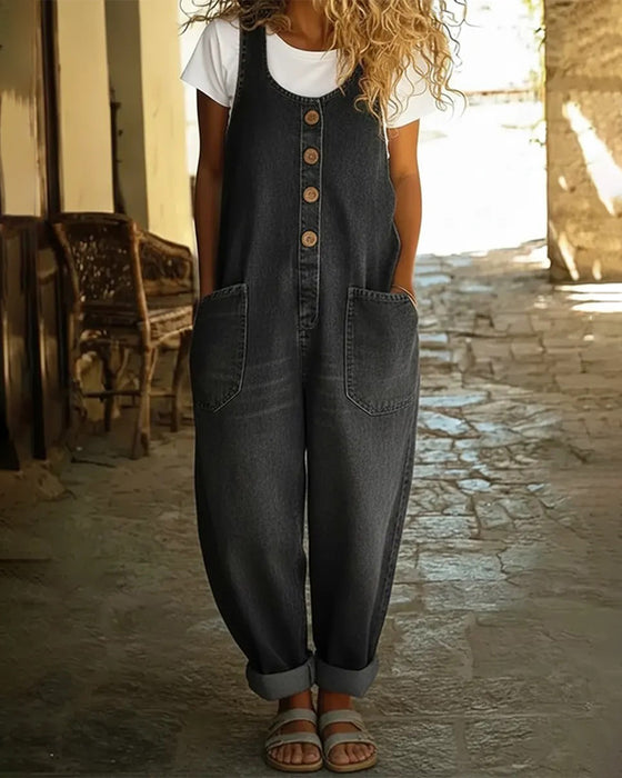Combinaison Décontractée Poche Denim