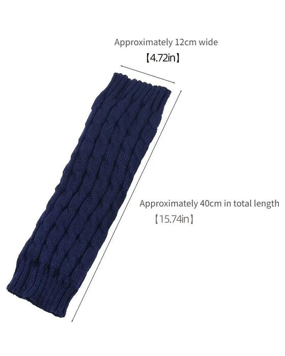 Jambières En Tricot À Câbles Doublées Polaire Manchons De Bottes Thermiques