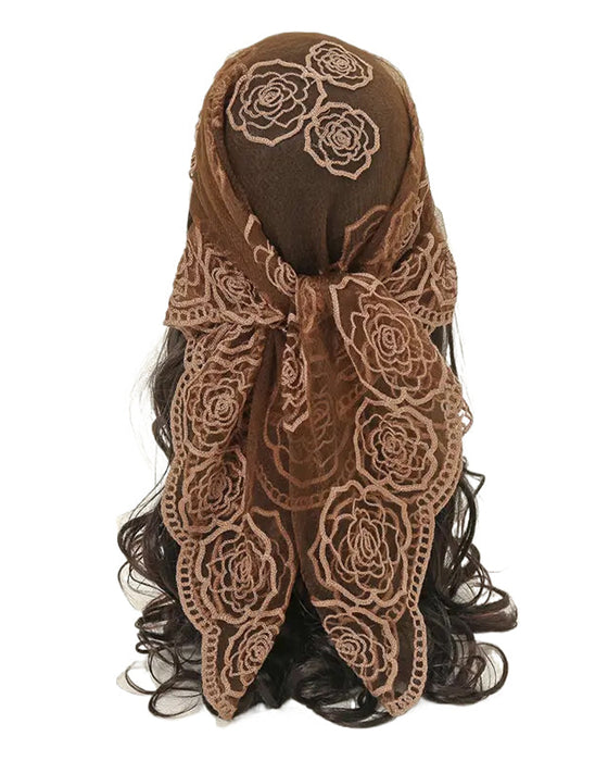 Bandana Floral Mesh Scallop Design