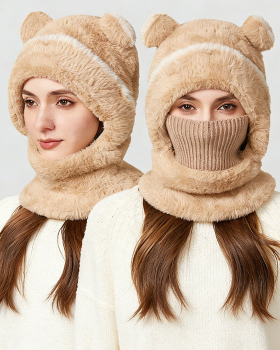 Bonnet Tricoté Intégré Et Chaud Pour L’Automne Et L’Hiver