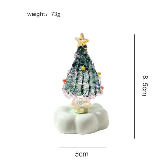 Sapin De Noël En Verre Avec Base Céramique Rotative