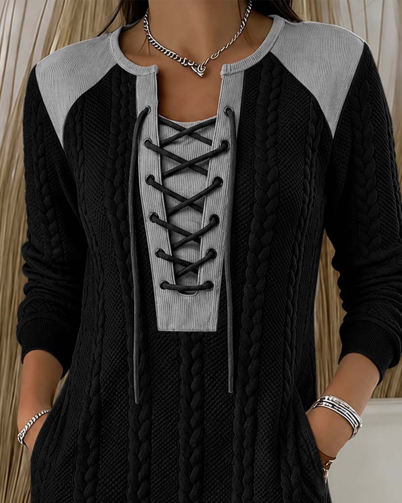 Robe Attacher Mode Bloc De Couleur