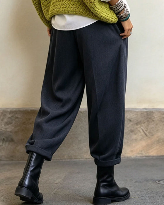 Pantalon Jambe Droite Taille Haute