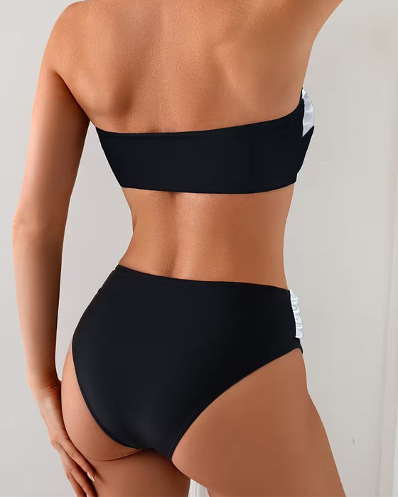 Bikini Stylisé Couleur Contrastée
