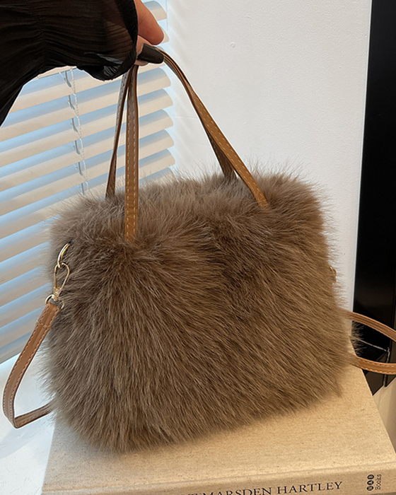 Sac À Bandoulière En Peluche Tendance