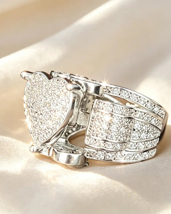 Pave Bague Cœur Set pour Femme
