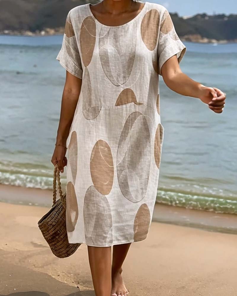 Robe Polka Dot Ample Droite