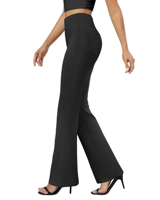 Pantalon Couleur Unie Évasé