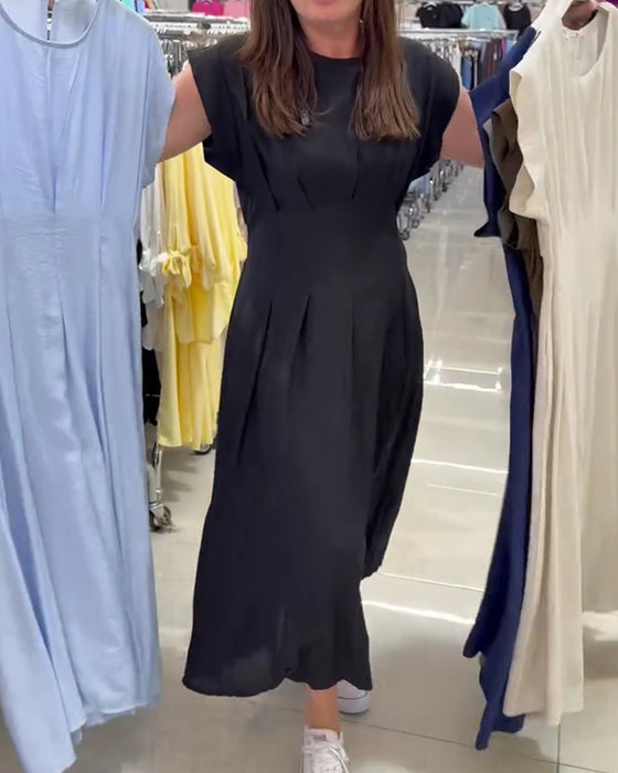 Robe Froncée Manche Volantée Taille