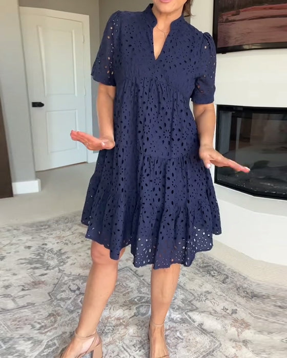 Robe Col Montant Creux Ligne-A