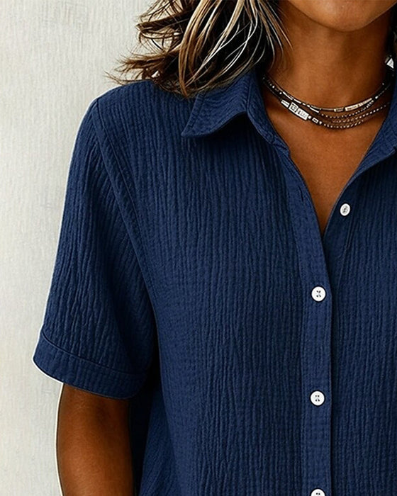 Chemise À Manches Courtes Et Col