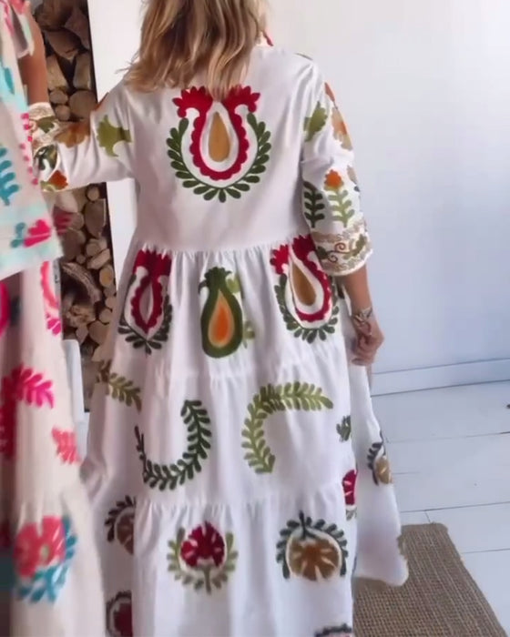 Robe Imprimé Floral Graphique