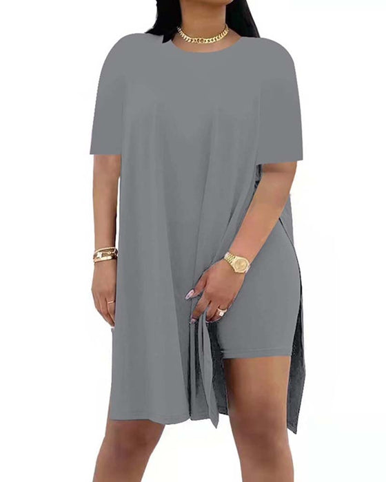 Ensemble Uni Ample Manches Courtes Pantalon