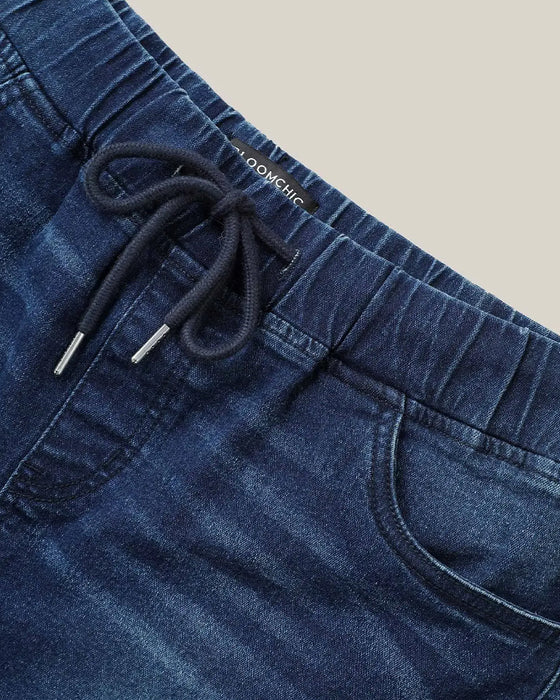 Short Taille Élastique Jean Déchiré