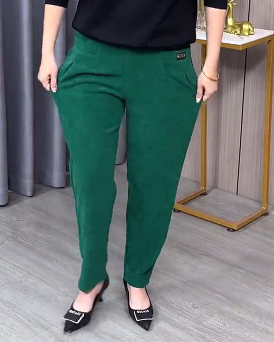 Pantalons Skinny Extensibles Unis