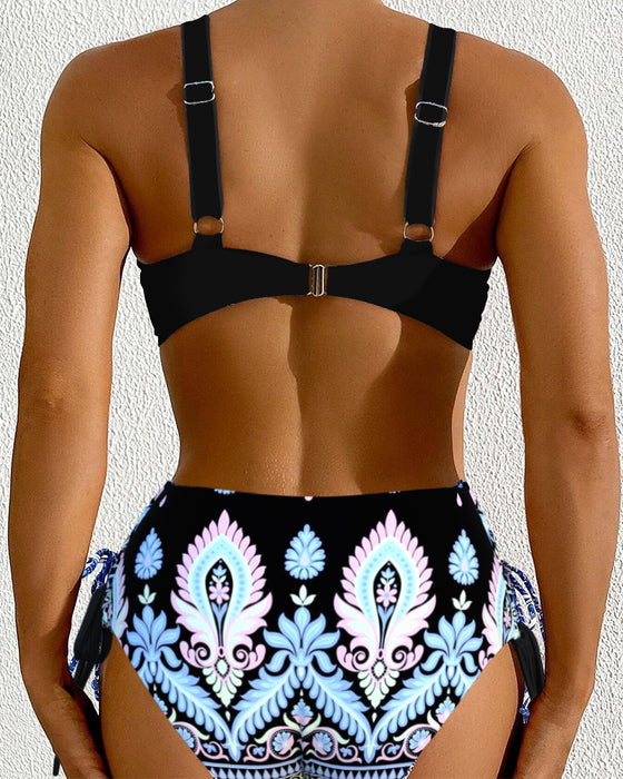 Maillot De Bain Sexy Soutien-Gorge Deux Pièces Taille Haute