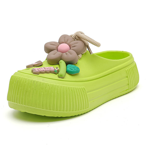 🌴 Chaussons Respirants pour Femmes avec Décoration Fleurie