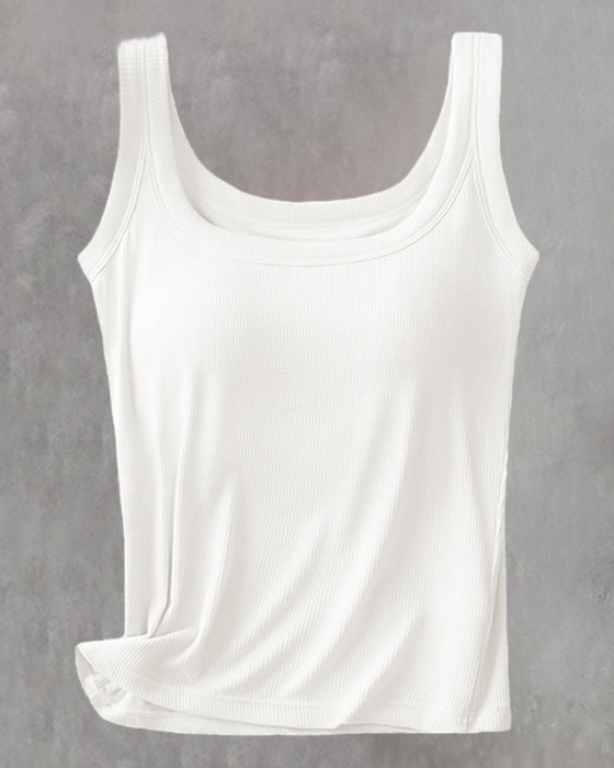 Débardeur Uni Avec Soutien-Gorge Intégré