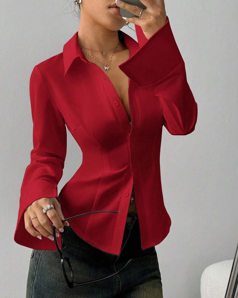 Chemise Élégante Slim-Fit Pour Femme
