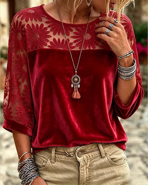 Blouse Col Rond Tournesol Décontractée