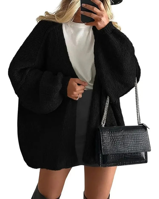 Manteau Unie Coupe Lâche Pull