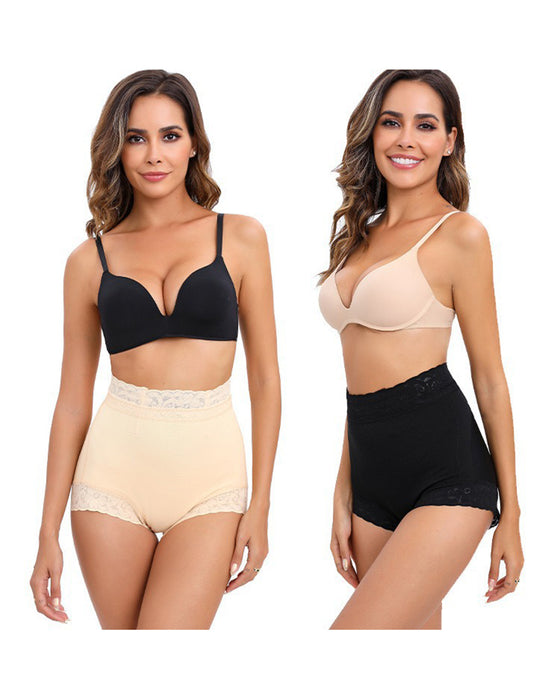 Culotte courte en dentelle avec effet gainant pour le ventre