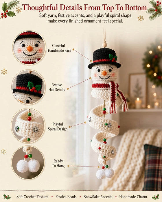 ☃️ Kit DIY Bonhomme De Neige En Spirale Au Crochet