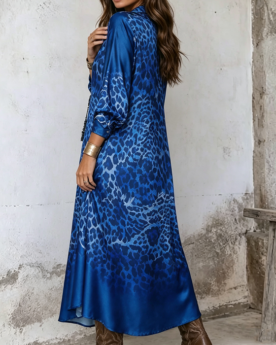 Robe Élégante Léopard Jupe Ample