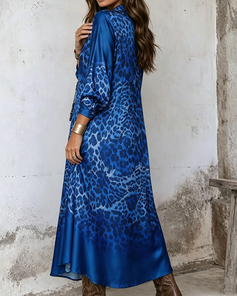 Robe Élégante Léopard Jupe Ample