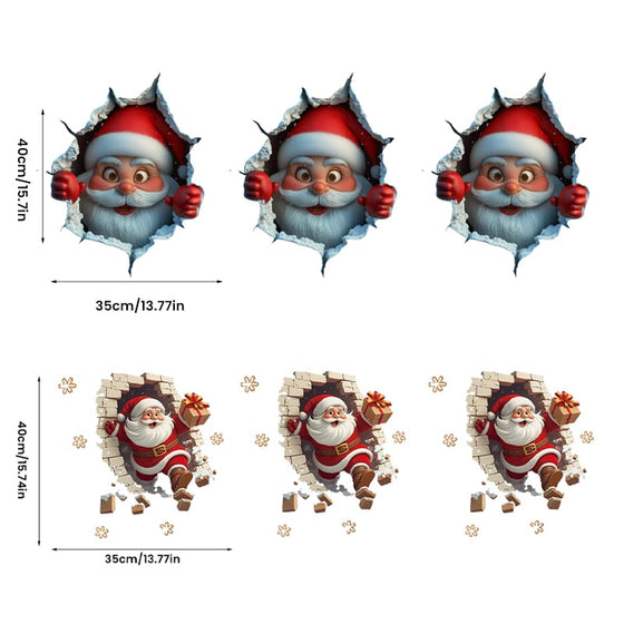 Ensemble d’Autocollants Muraux Père Noël