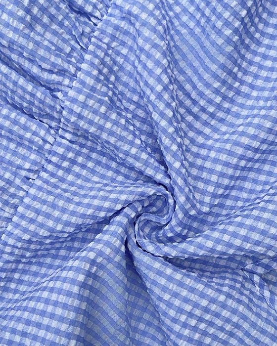 Robe Bleu Blanc Vichy Col V