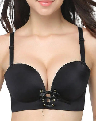 Soutien-Gorge Push-Up Sans Armatures Rembourré À Décolleté Plongeant – Ajoute Deux Bonnets
